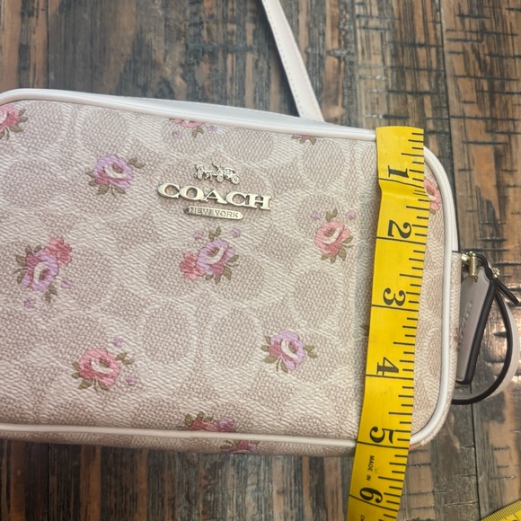 Coach Beige and Pink Floral Crossbody Bag & Wristlet Set - Picture 13 of 16